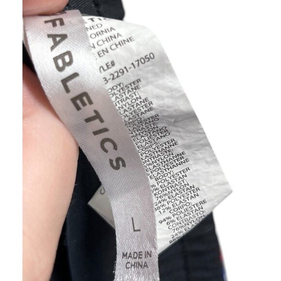 Fabletics Shorts Women's Size Large Purple Stripes Stretch Waist - Picture 4 of 5